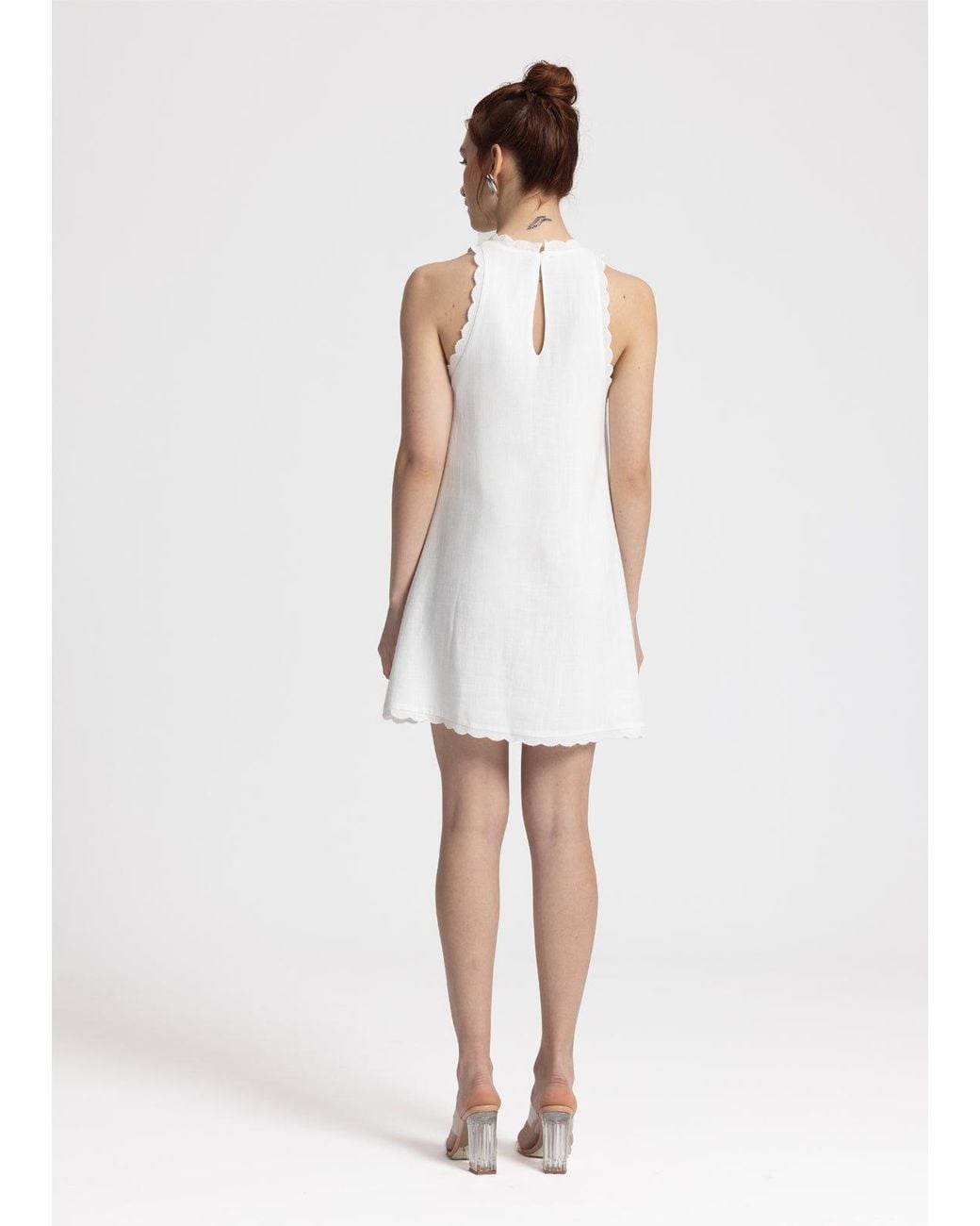 Monlicia White Calia Mini Linen Dress