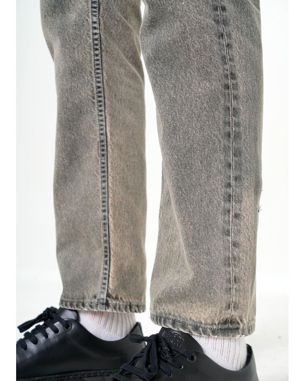 NOEND Gray Noend Slim Straight Jeans for men