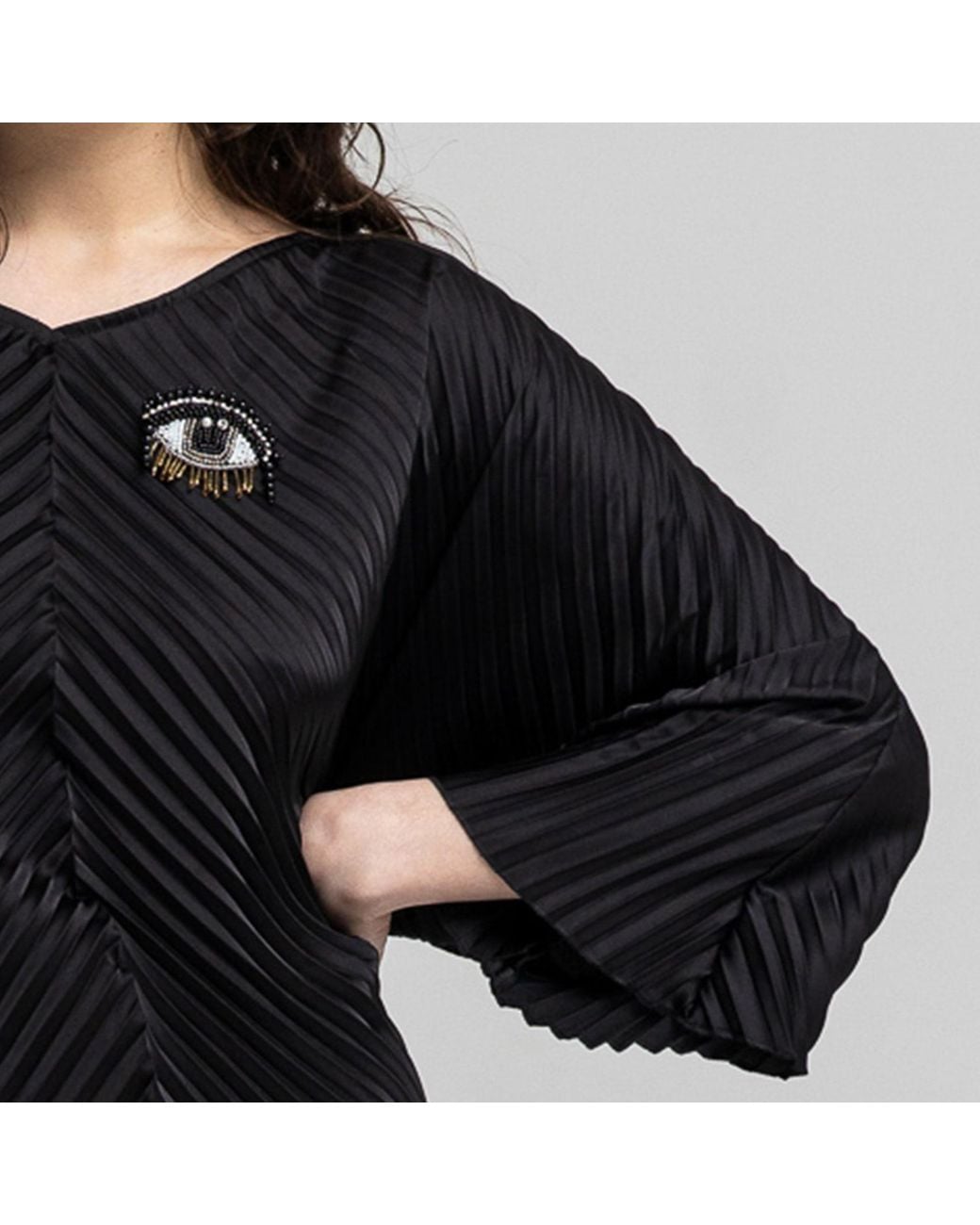 ARTISTA Blue Echo Pleated Mini Dress