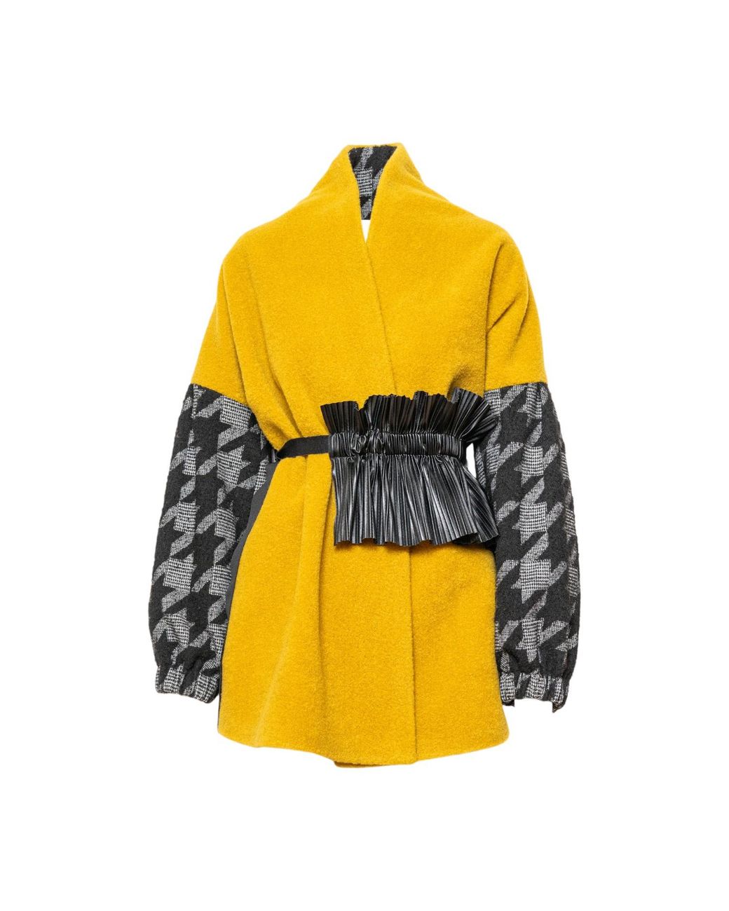 ARTISTA Yellow Iris Kimono Style Overlapped Coat