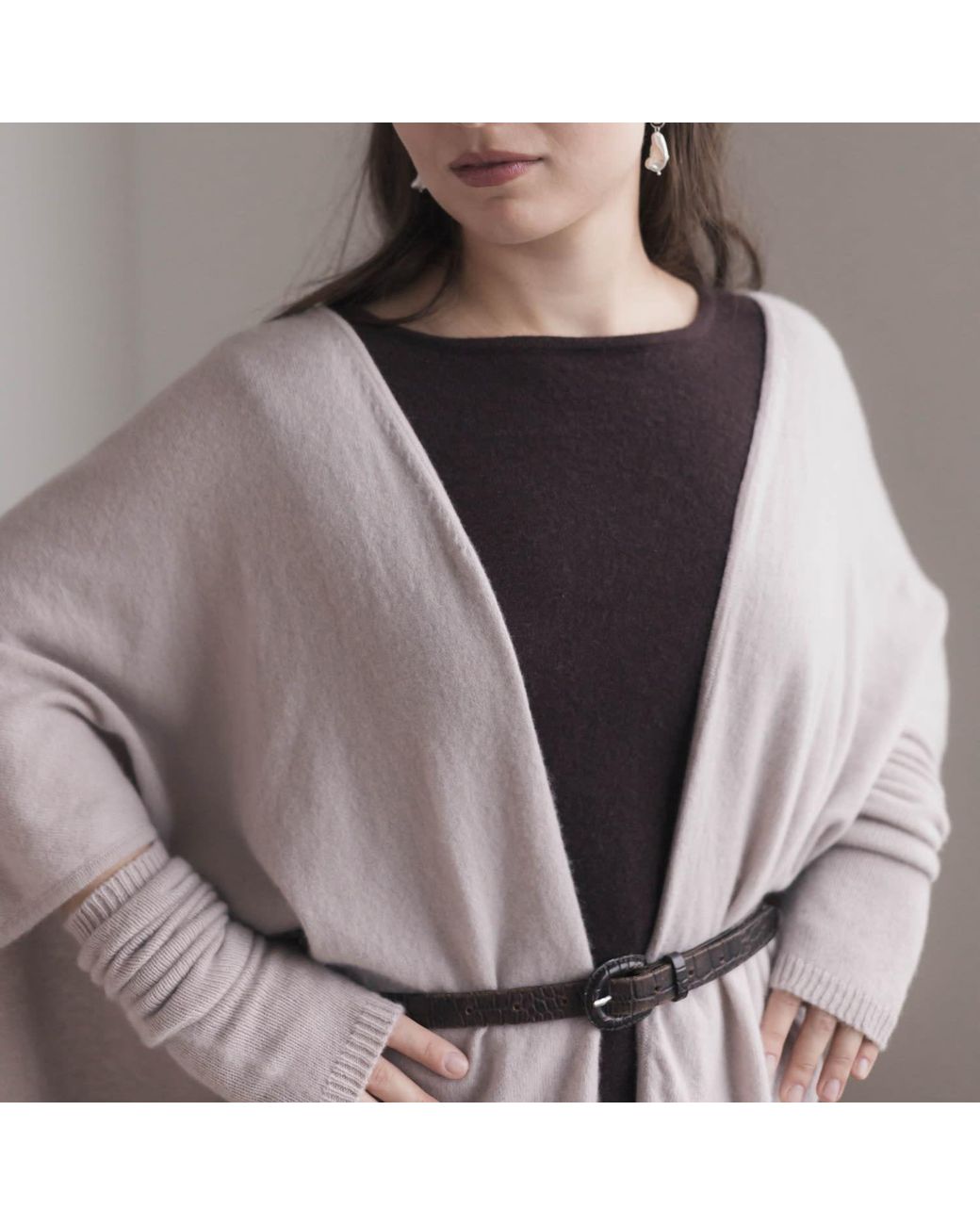 Fiora Muse Purple Open Front Cashmere Poncho