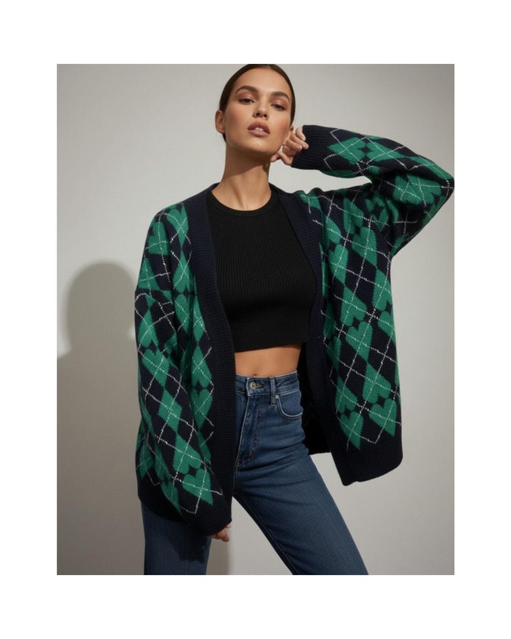 Saachi Green Grandpa Heart Cardigan