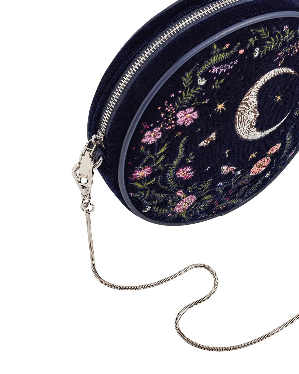 Fable England White Chloe Midnight Garden Embroidered Circle Bag