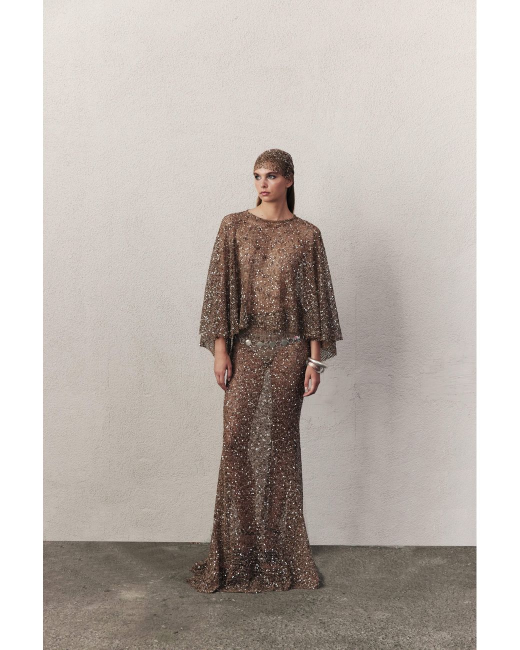 NAZLI CEREN Brown Clea Crochet Skirt