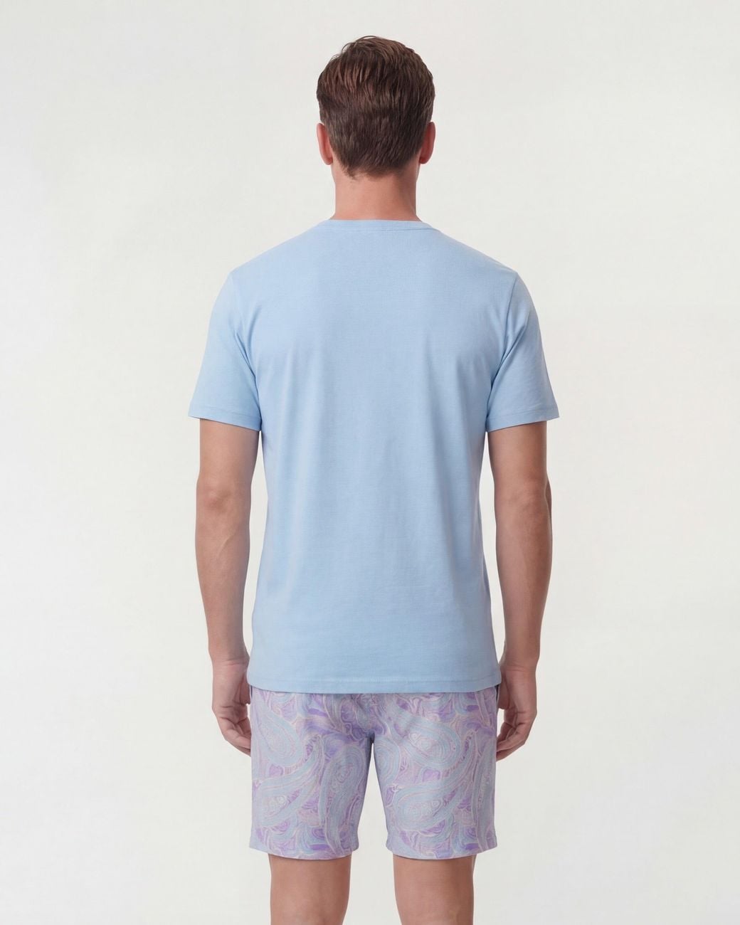 Lords of Harlech Blue Clyde Marakesh Paisley Helio Flat Front Short for men