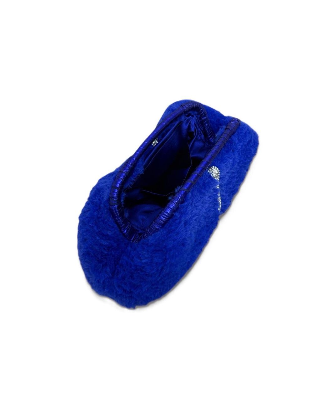 Springmoonatelier Blue Royal Handmade Plush Clutch Bag – Limited Edition Winter Luxury