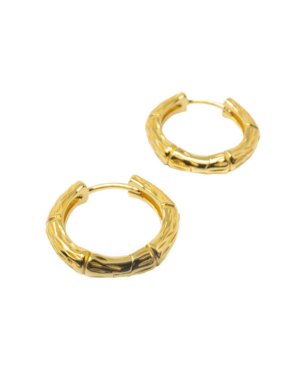 NASI SILVER Metallic Bamboo Hoops