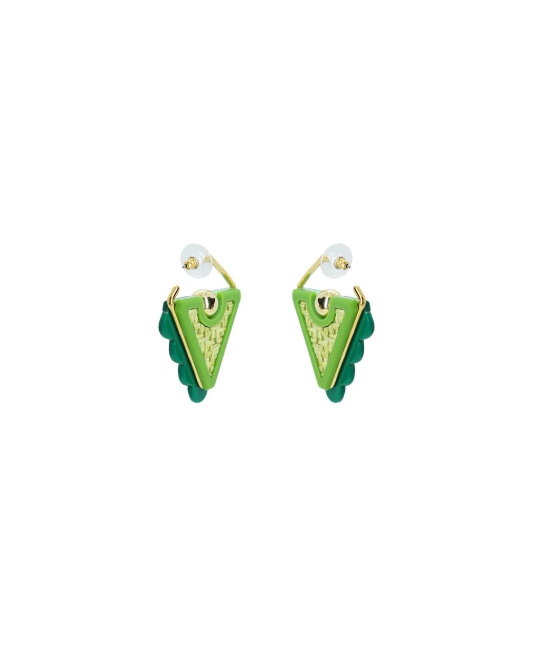 Gissa Bicalho Green Acrylic Handmade Earring Ubá Pale