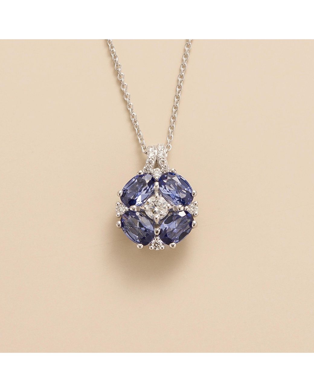 Juvetti Blue Pristi Necklace Ceylon Sapphires & Diamonds