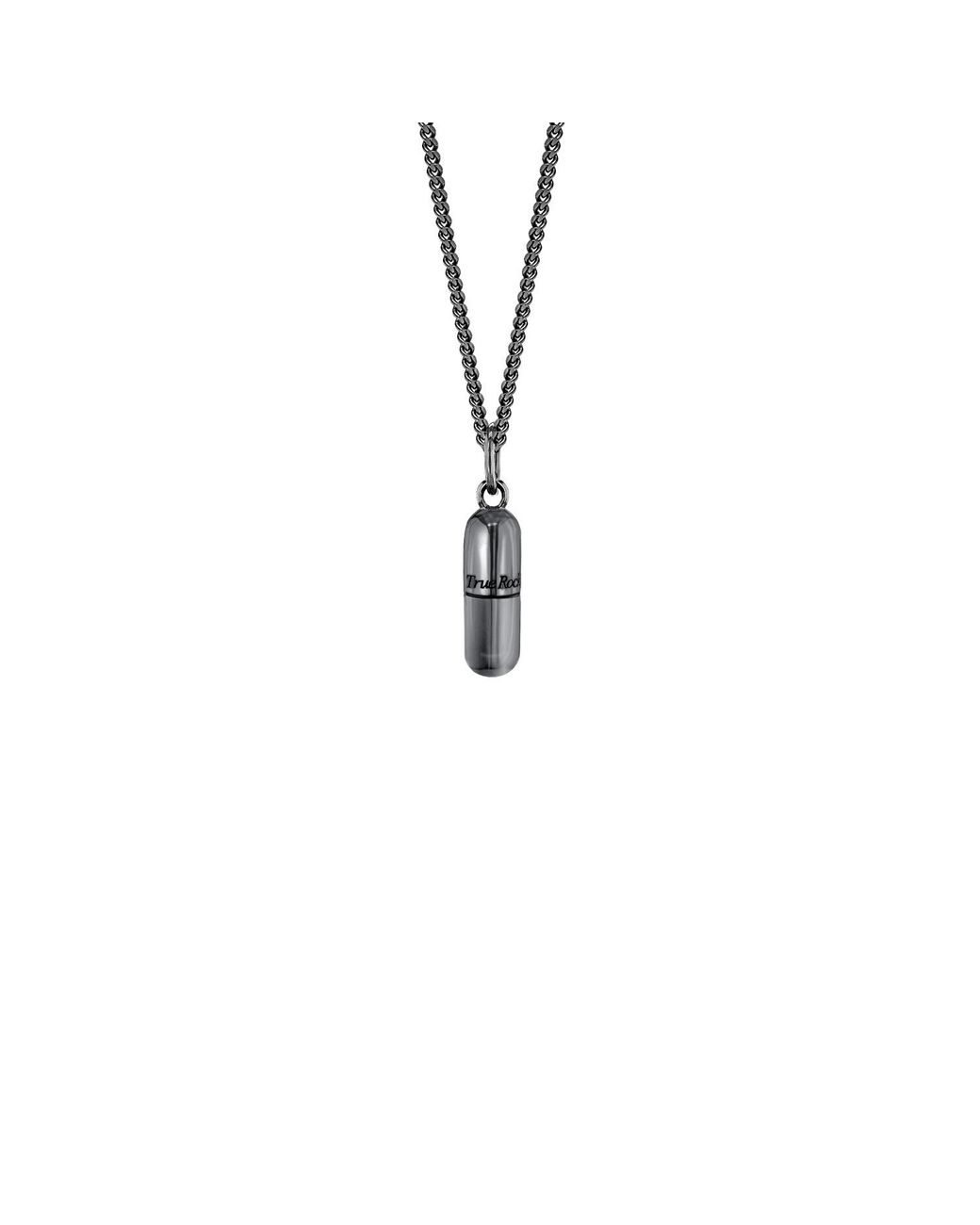 True Rocks Metallic 2 Tone Gun Metal & 18kt Gold-plated Small Pill Pendant for men