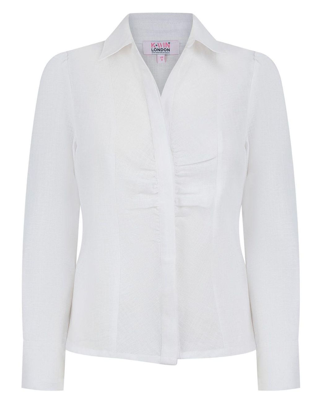 K-Win London White Classic Ruched Shirt
