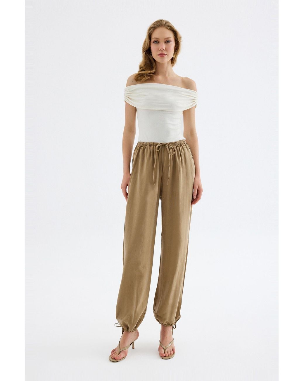 Monlicia Natural Neutrals Novelle Modal Balloon Pants