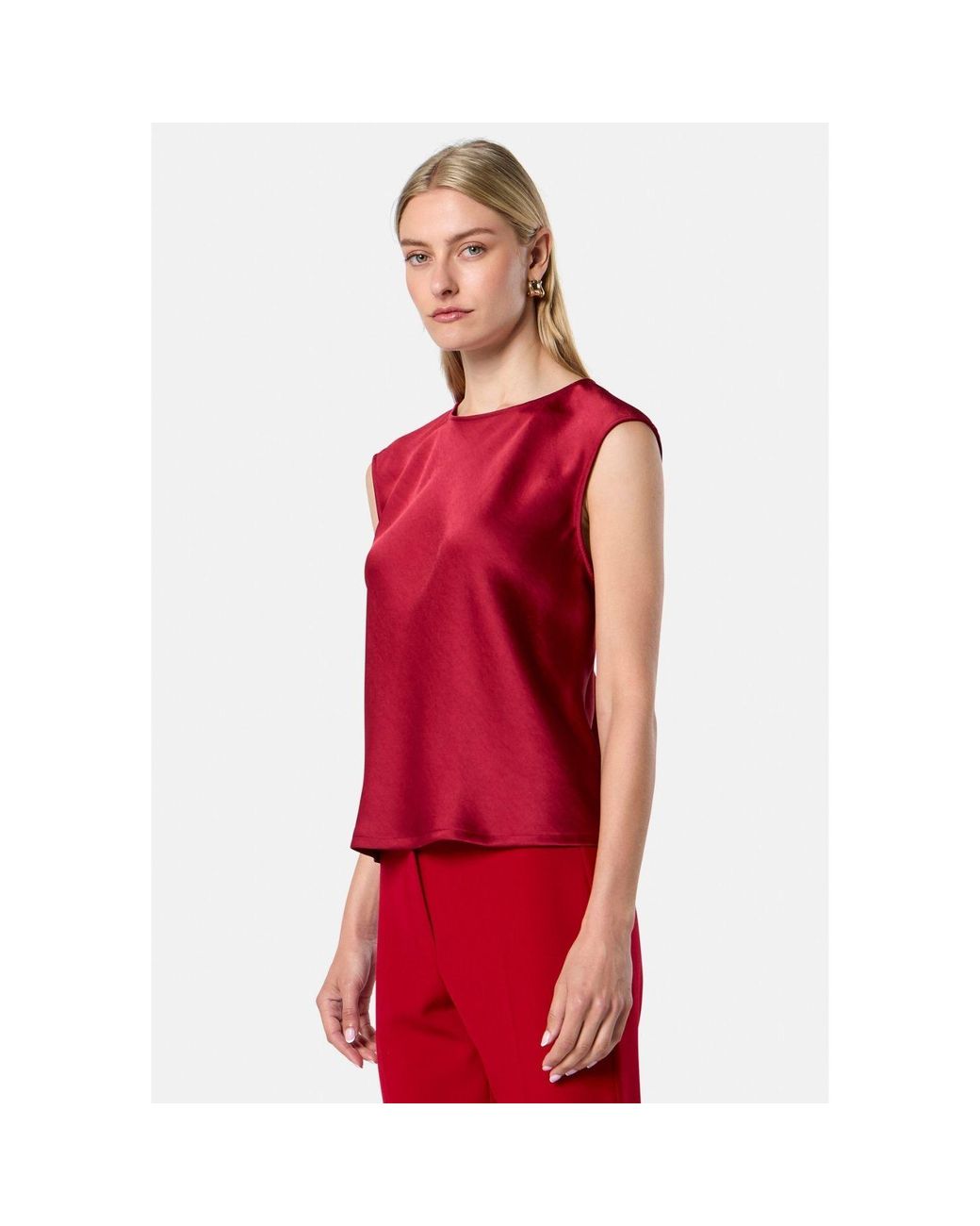 Helen Mcalinden Red Nicki Ruby Satin Top