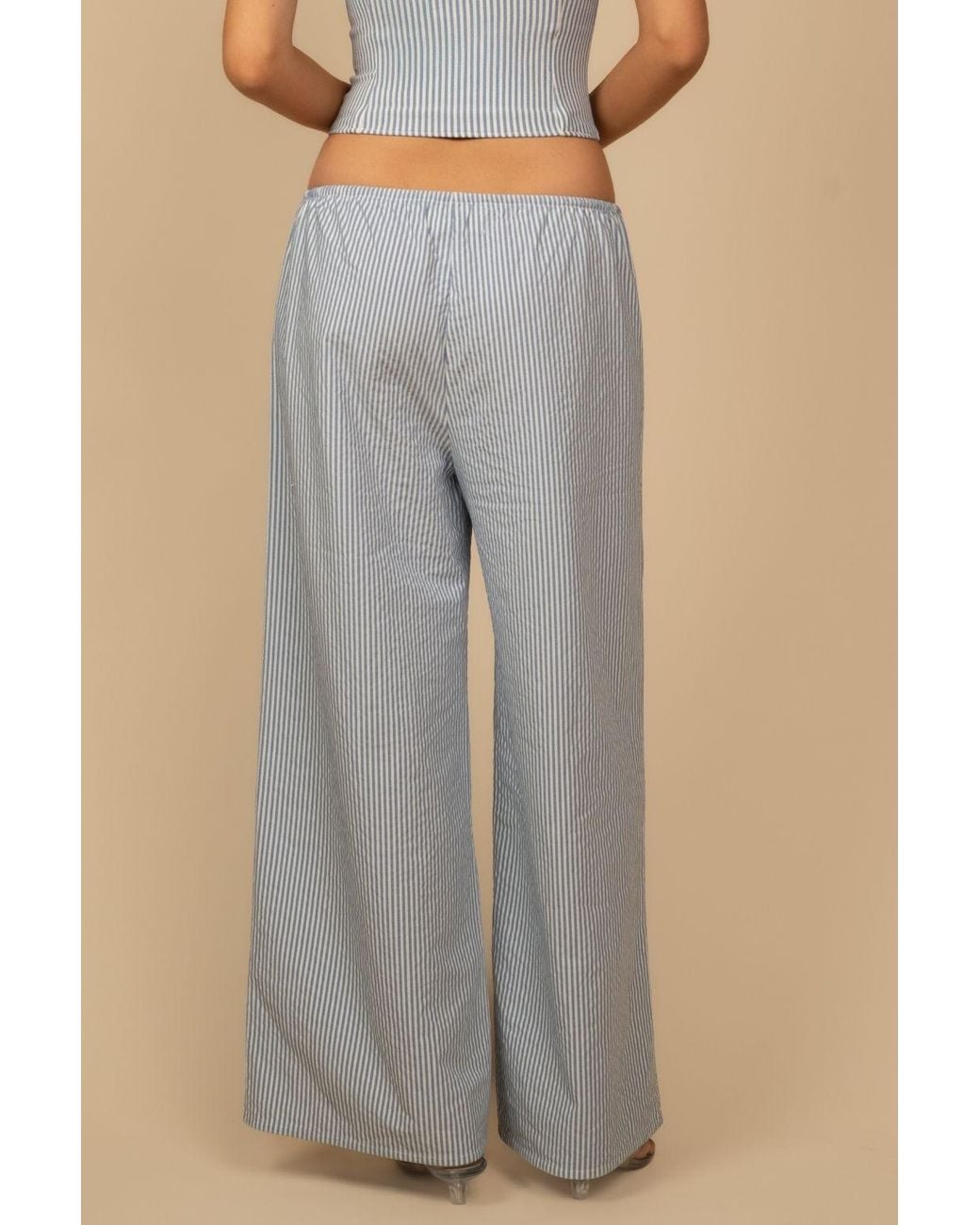 Montce Blue Classic Stripe Drawstring Wide-Leg Pant