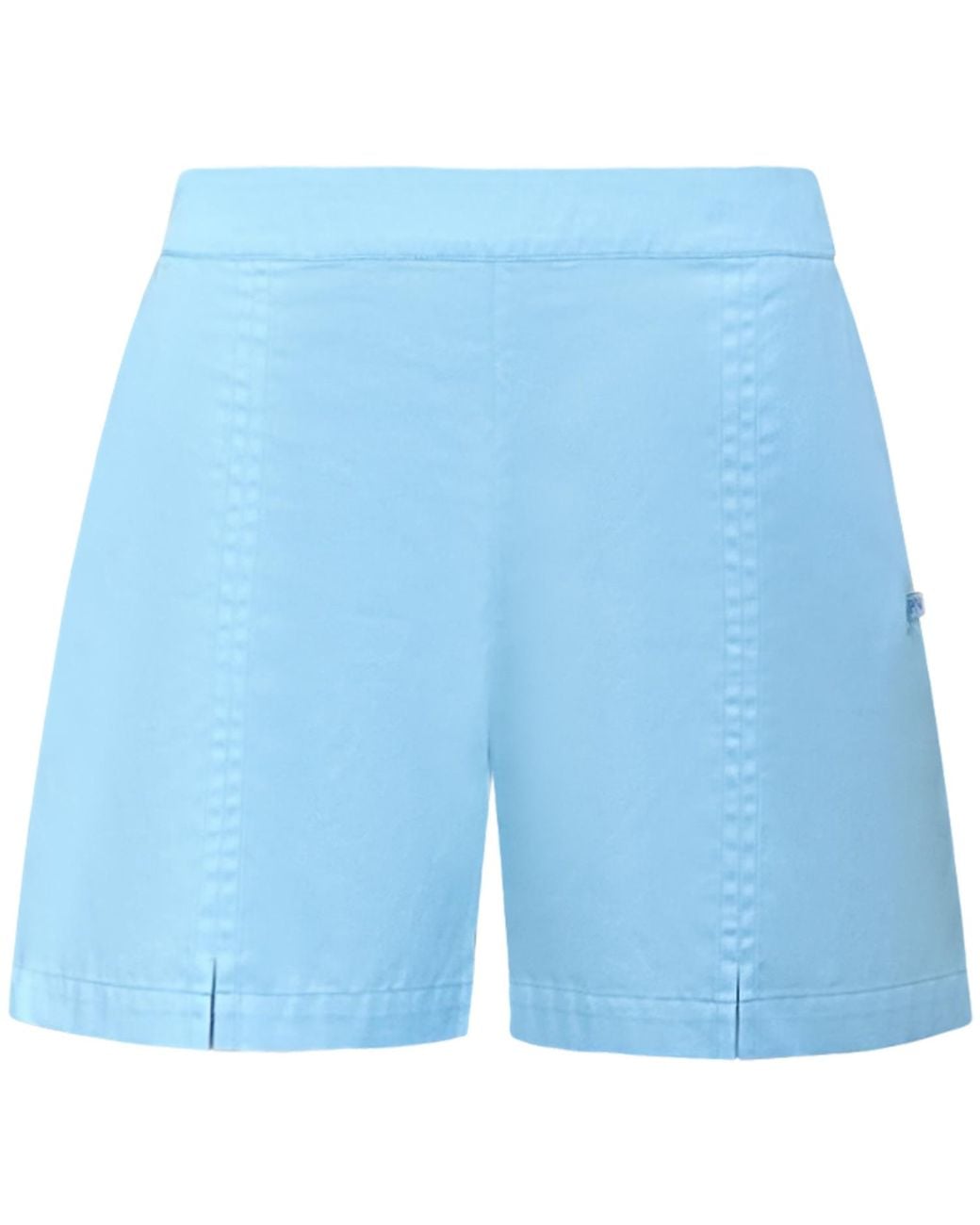 Perlavera Blue Cenoa Aqua Solid Cotton Satin Short