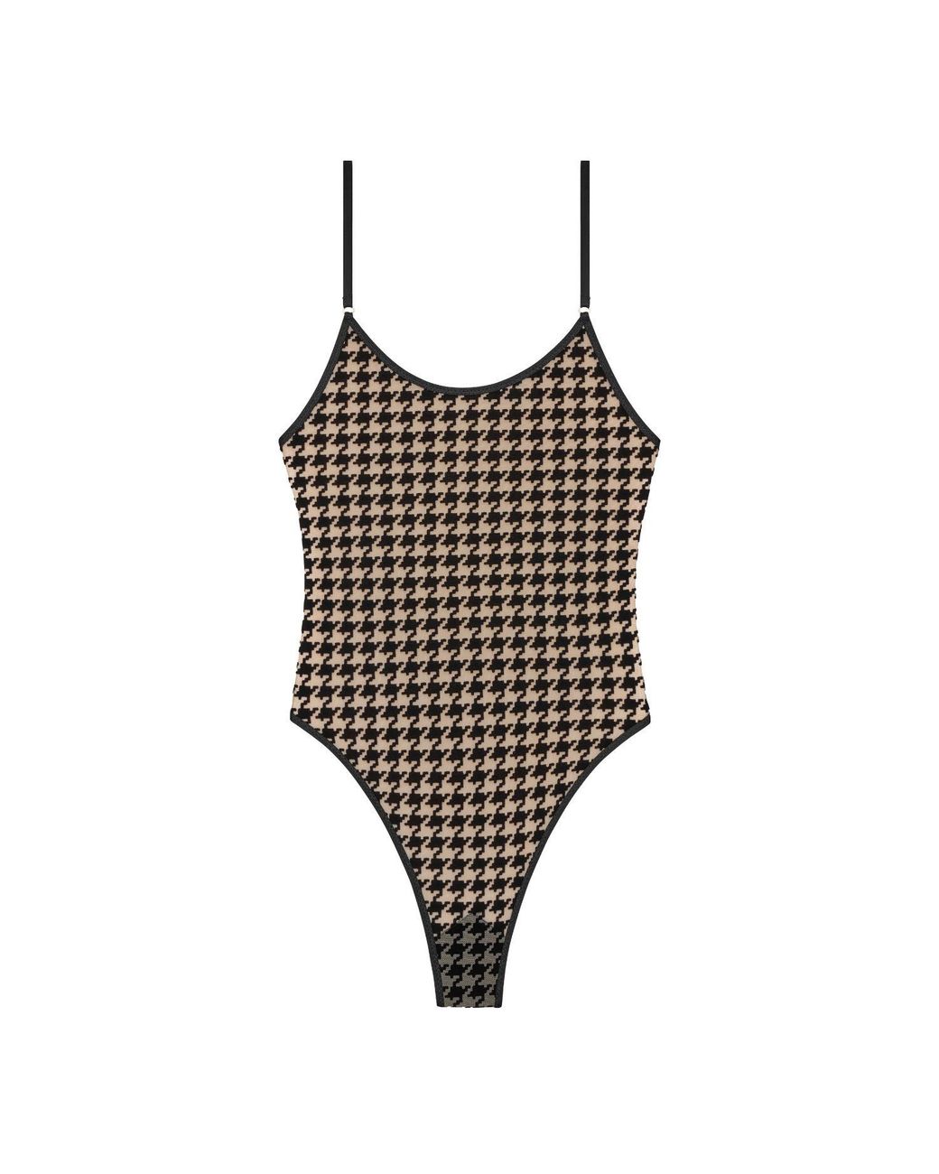 Perilla Lingerie Black Oxford Bodysuit