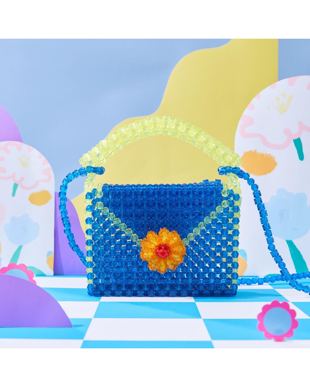 Tillie Beads Blue Bliss Mini Sunflower Bead Bag