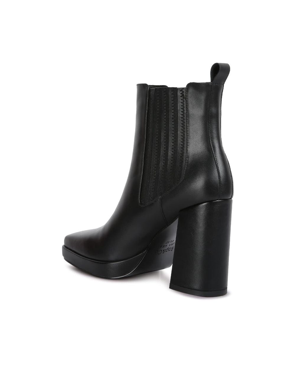 Rag & Co Black Grape-Vine High Heeled Leather Boot