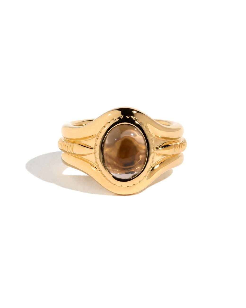 Stone Fruit Metallic Bolo Signet Ring