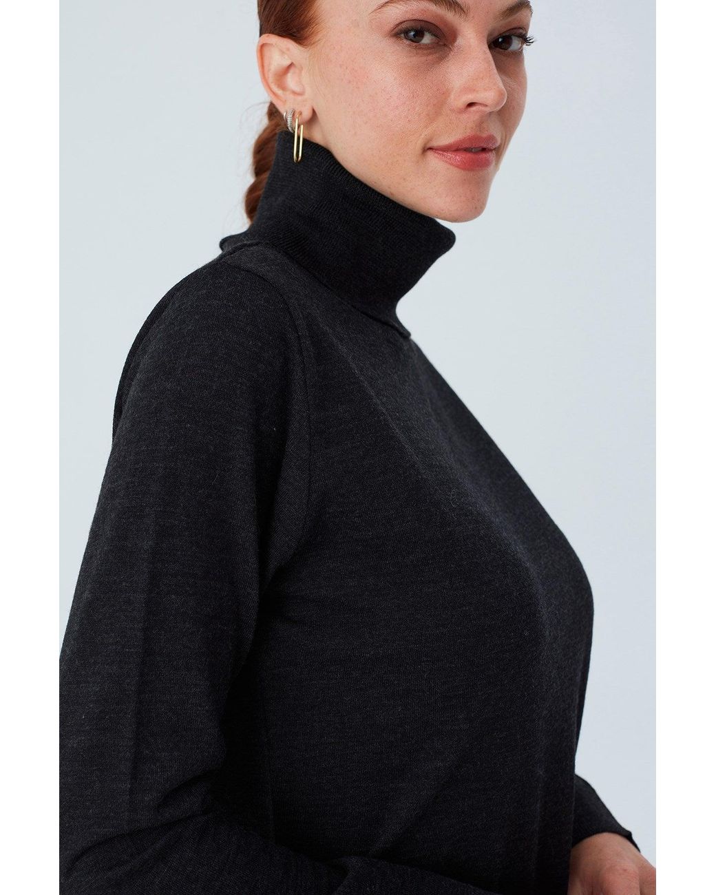 Peraluna Black Valeria Fine Turtleneck Pullover