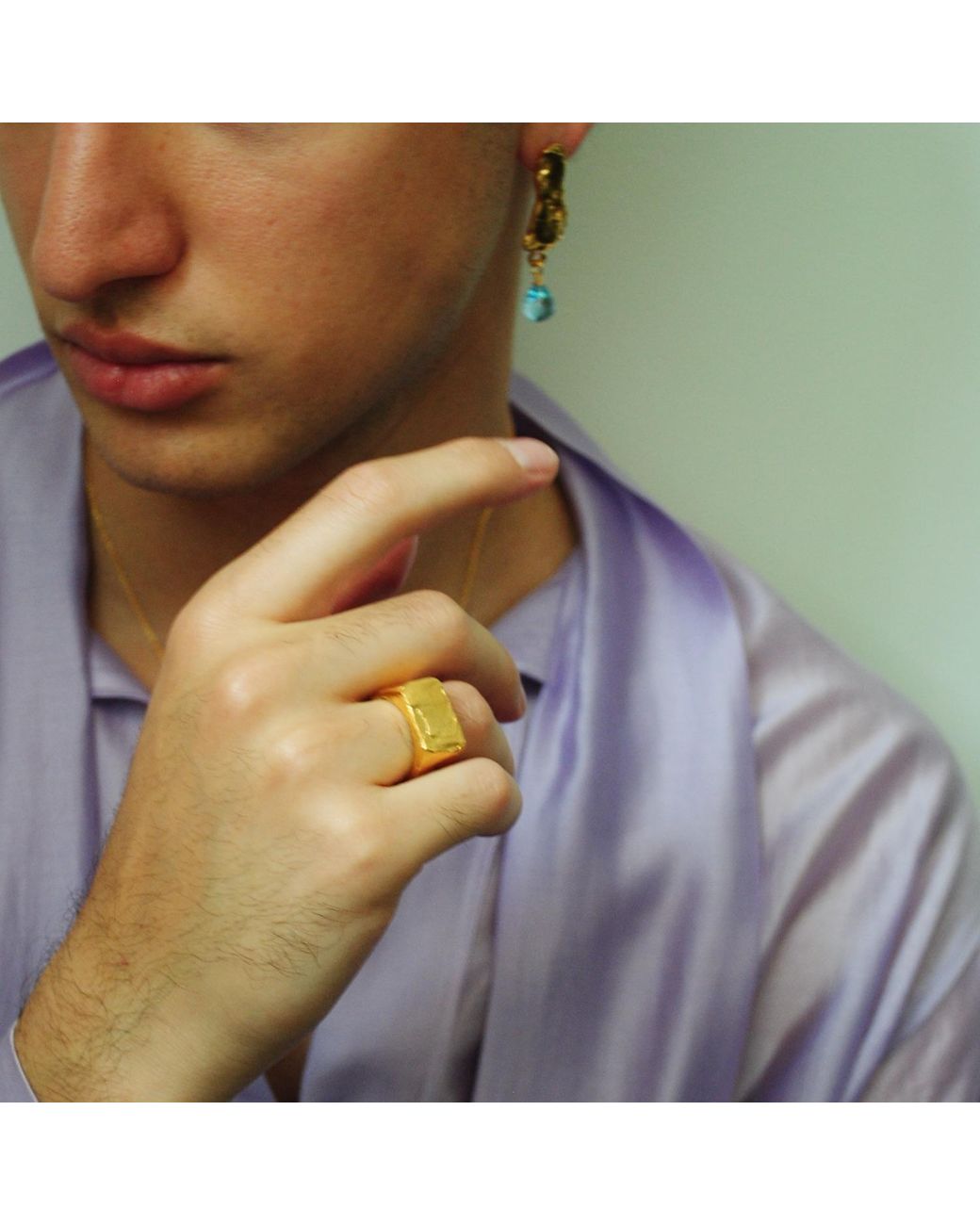 De Roms Metallic The Apex Molten Signet Statement Ring