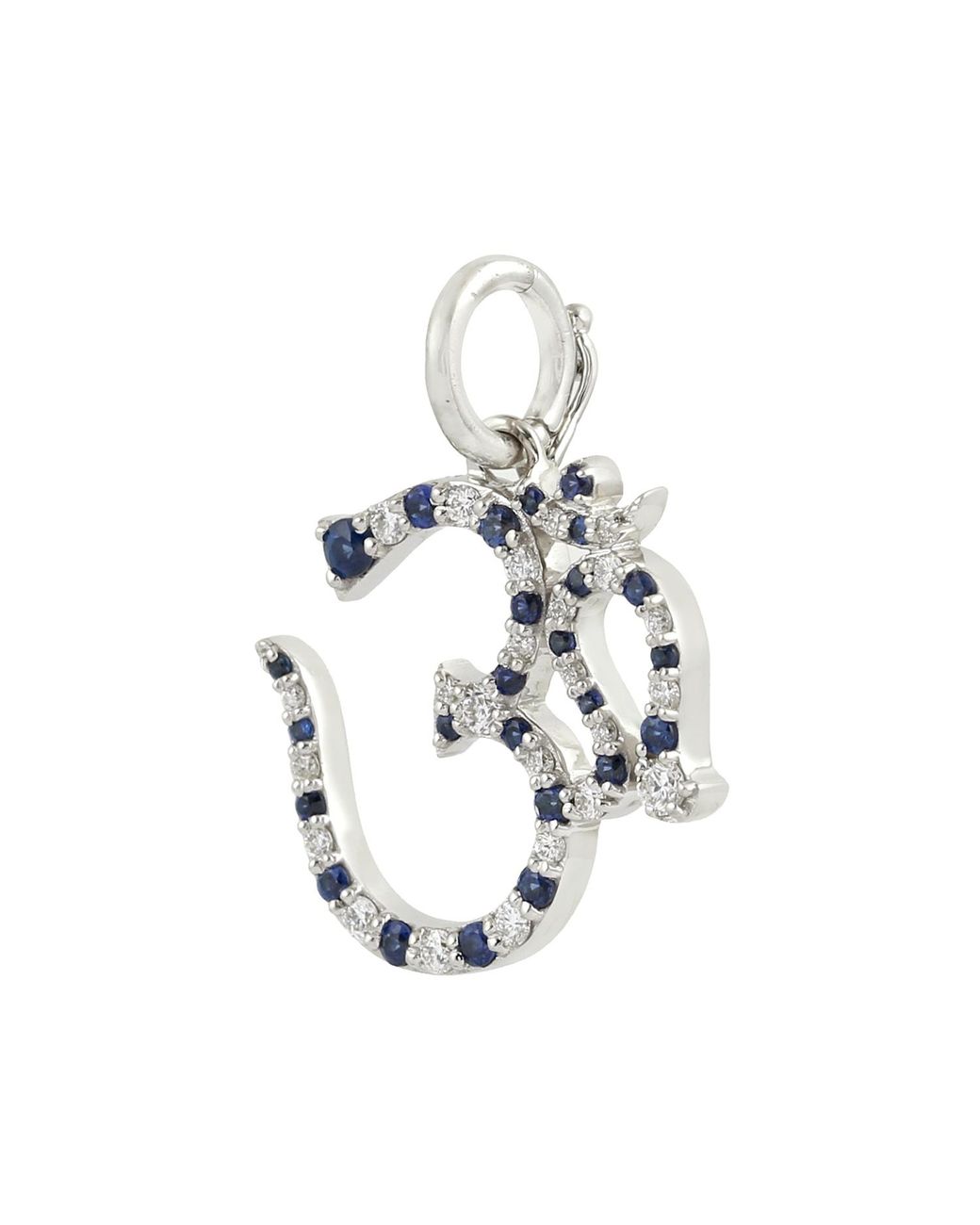 Artisan Blue 14K Sapphire & Diamond Om Pendant