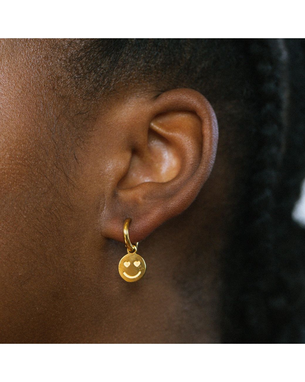 Hoops + Chains LDN Metallic Smiley Huggies