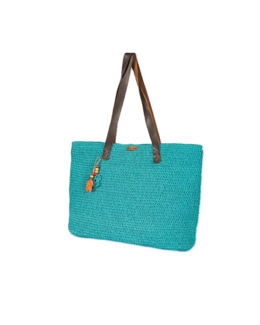 Springmoonatelier Blue Handcrafted Raffia Bag On Clouds