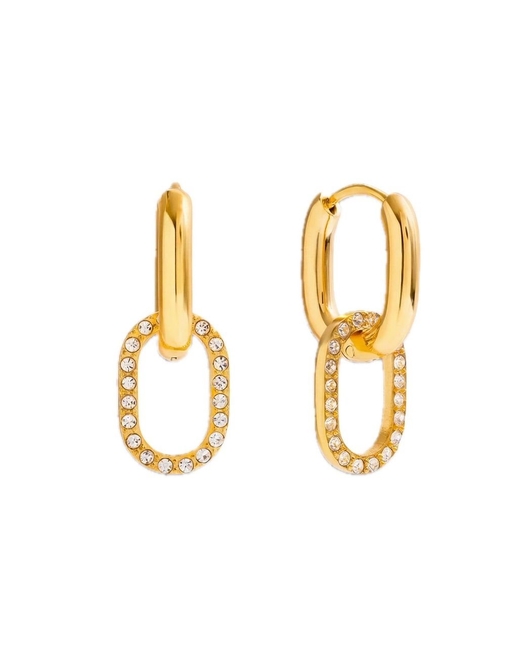 Elk & Bloom Metallic Dainty 14K Gemstone Double Loop Hoops