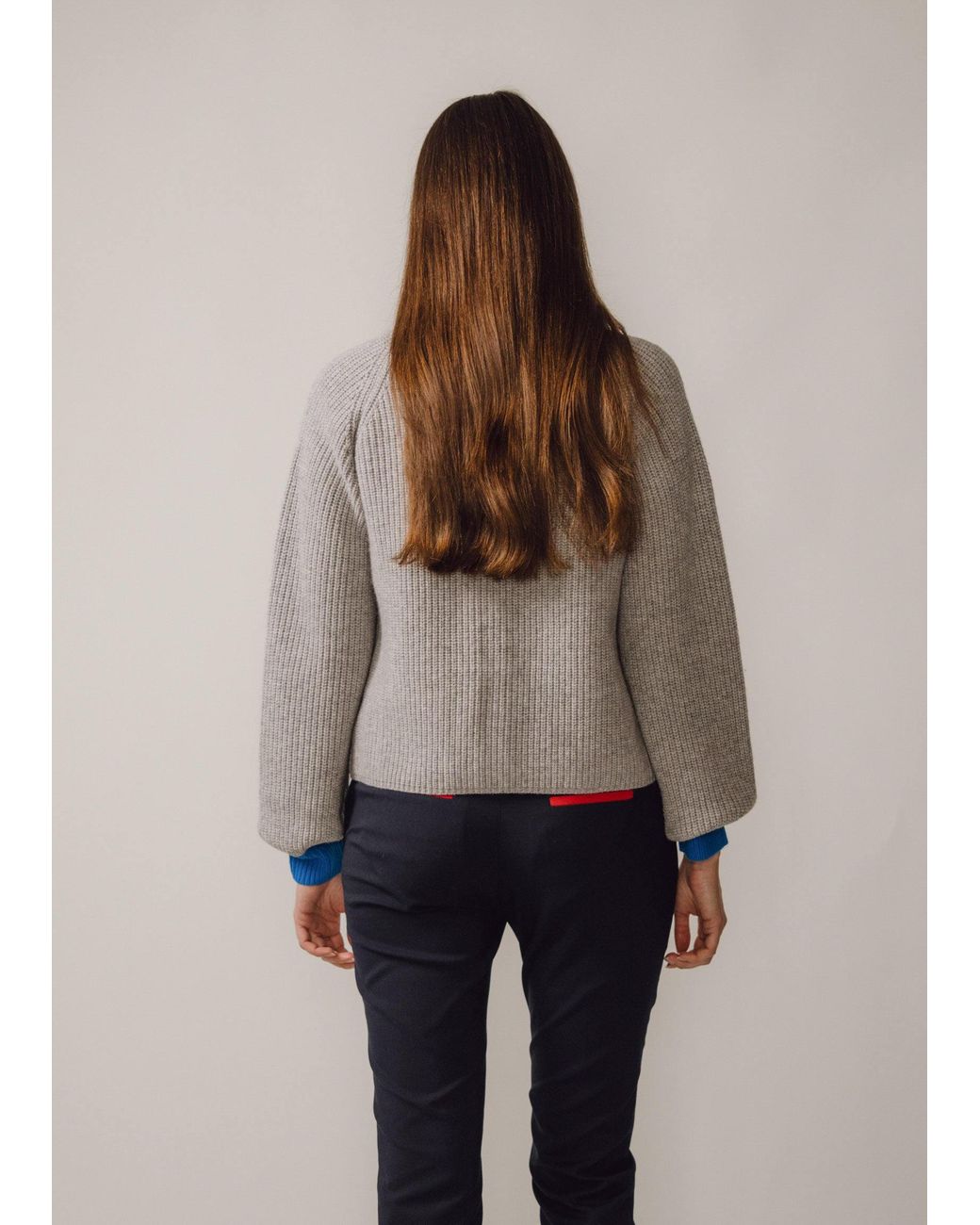 BEIRA Blue Michelle Merino And Cashmere Chunky Knit Cardigan