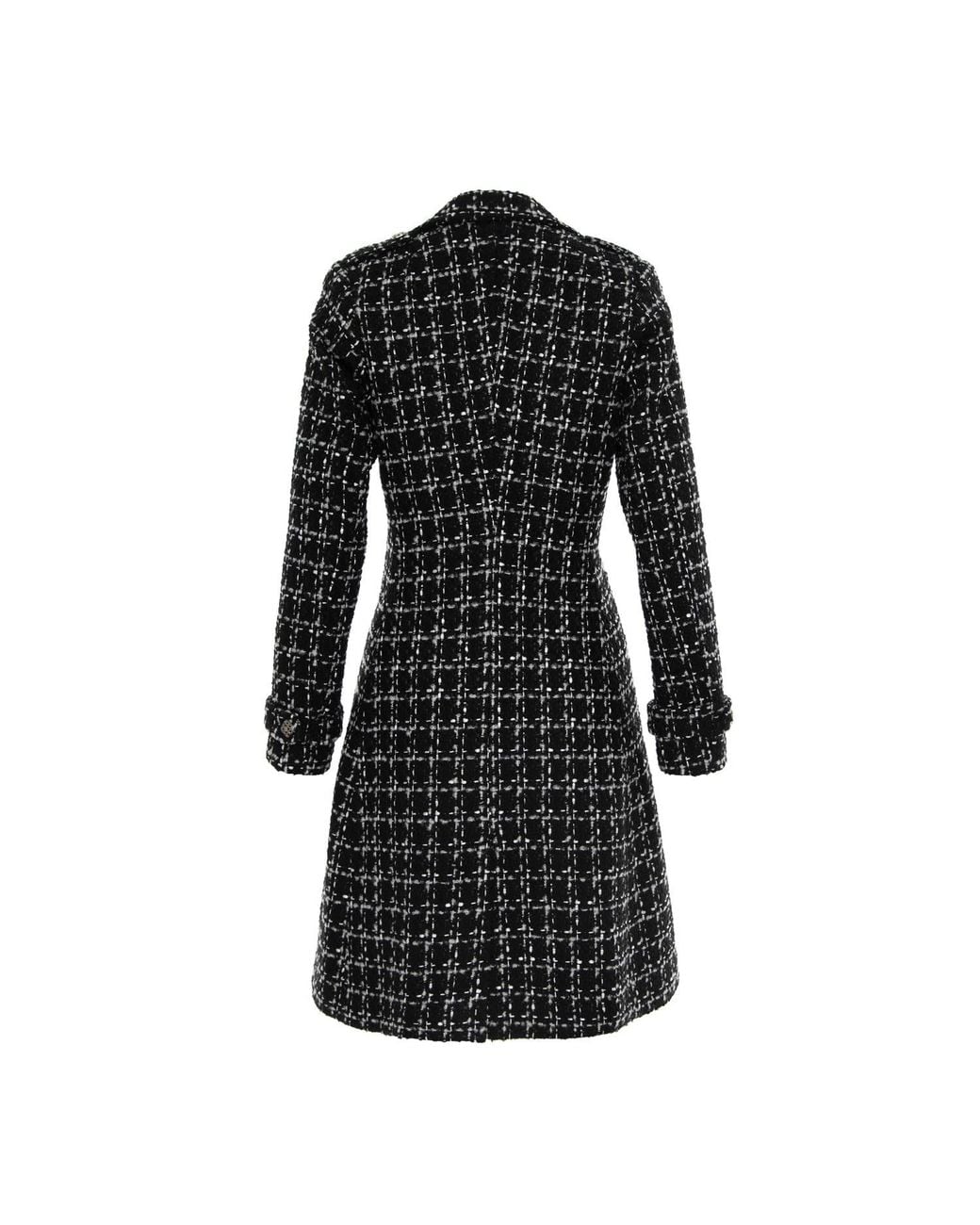 AVENUE No.29 Black Double Breasted Military Coat With Contrast Buttons –
