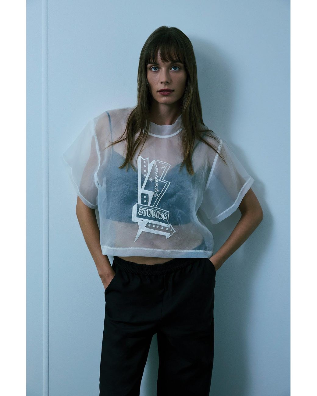 Lendrop Studios White Acacia Organza T-Shirt