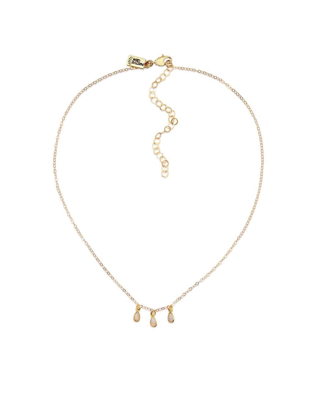 Native Gem Metallic Raindrops Trio Opal Necklace