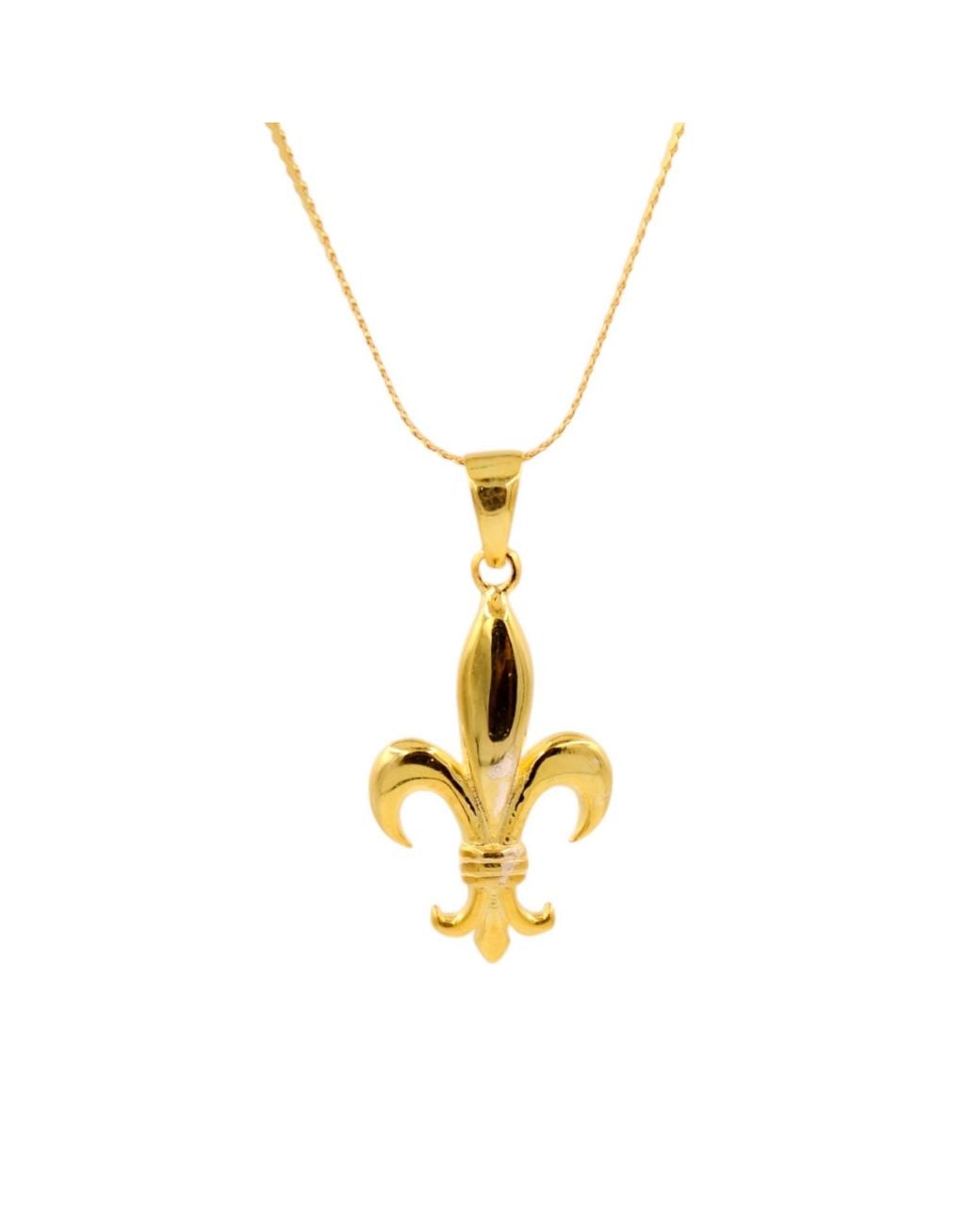 1610Istanbul Metallic Fleur De Lis Necklace