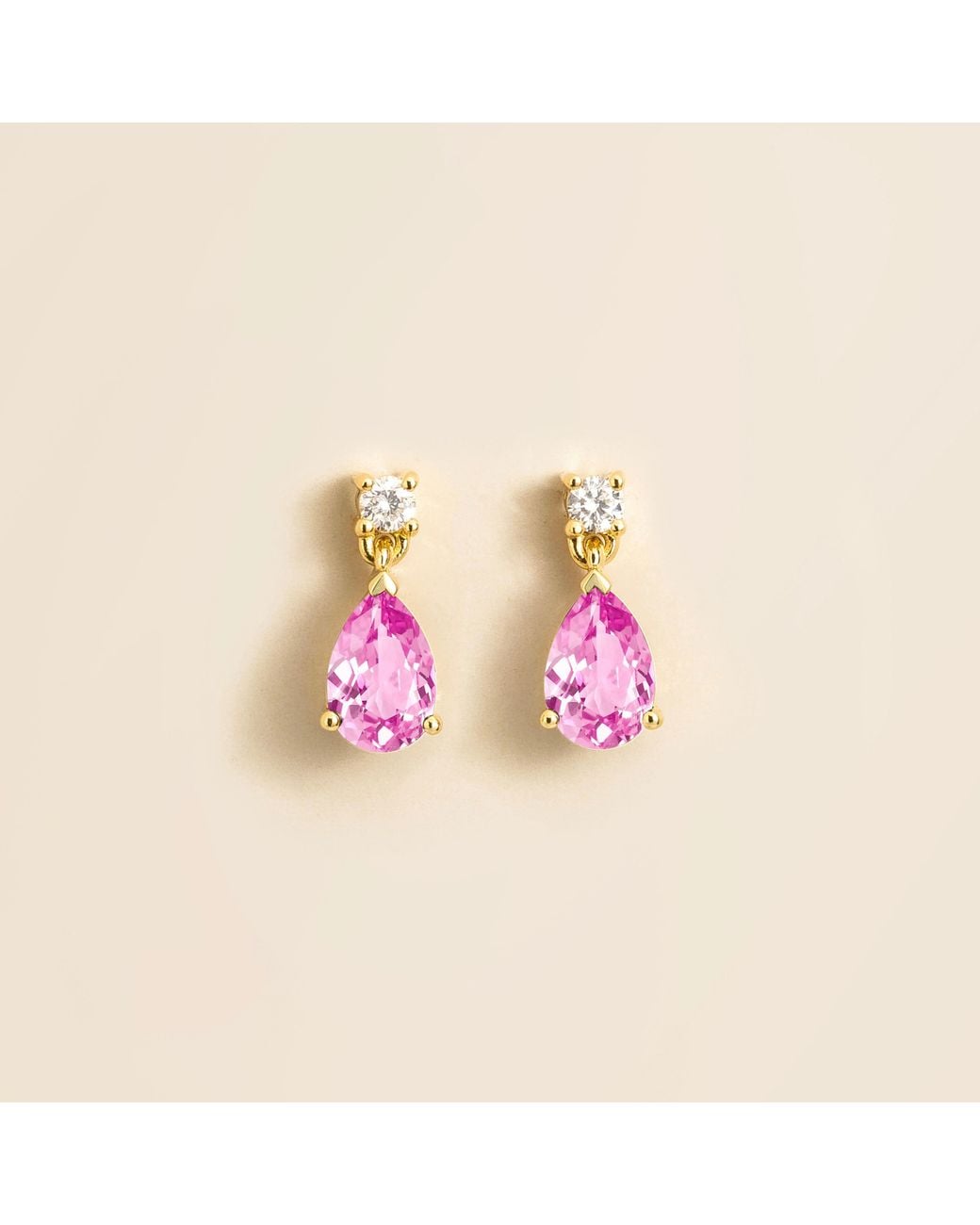 Juvetti Pink Pisa Sapphire & Diamond Pear Drop Earrings