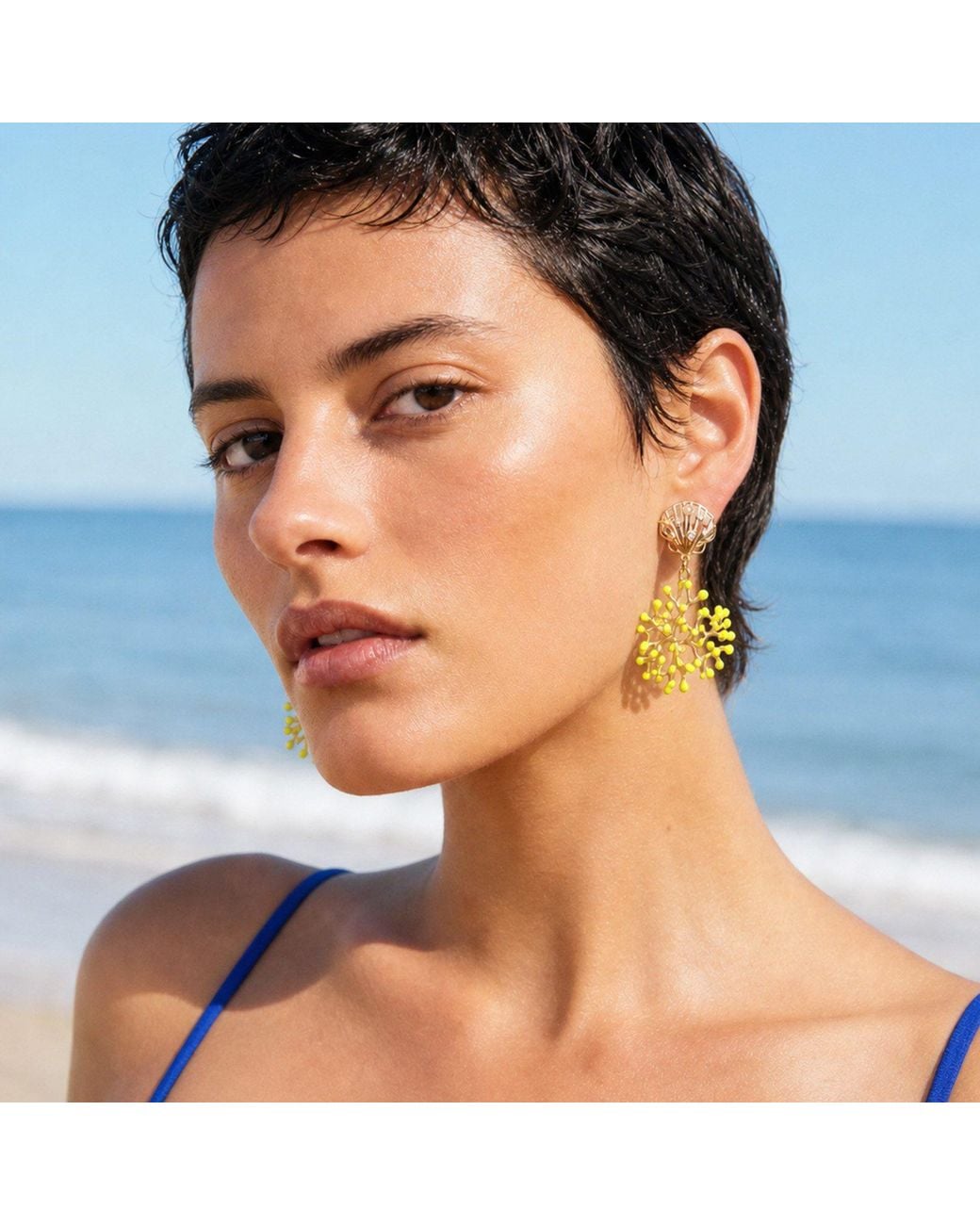 Malolo Jewelry Metallic Fire Coral Earrings Star