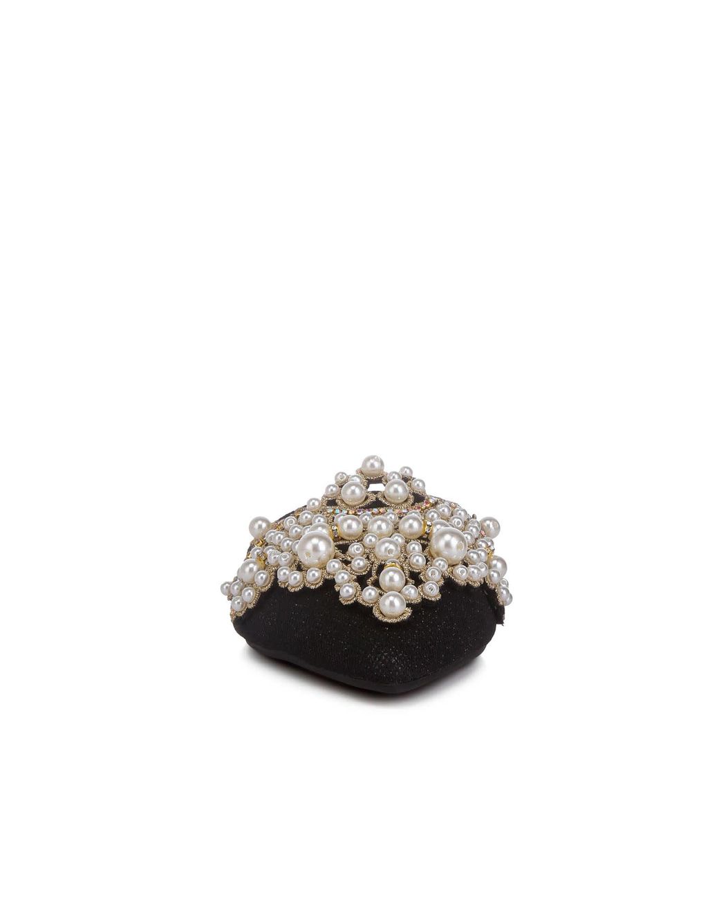 Rag & Co Black Astre Embellished Delicate Pearl Mules