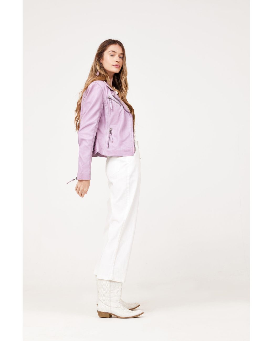 Mauritius Purple Star Lambskin Leather Jacket Christy Digital