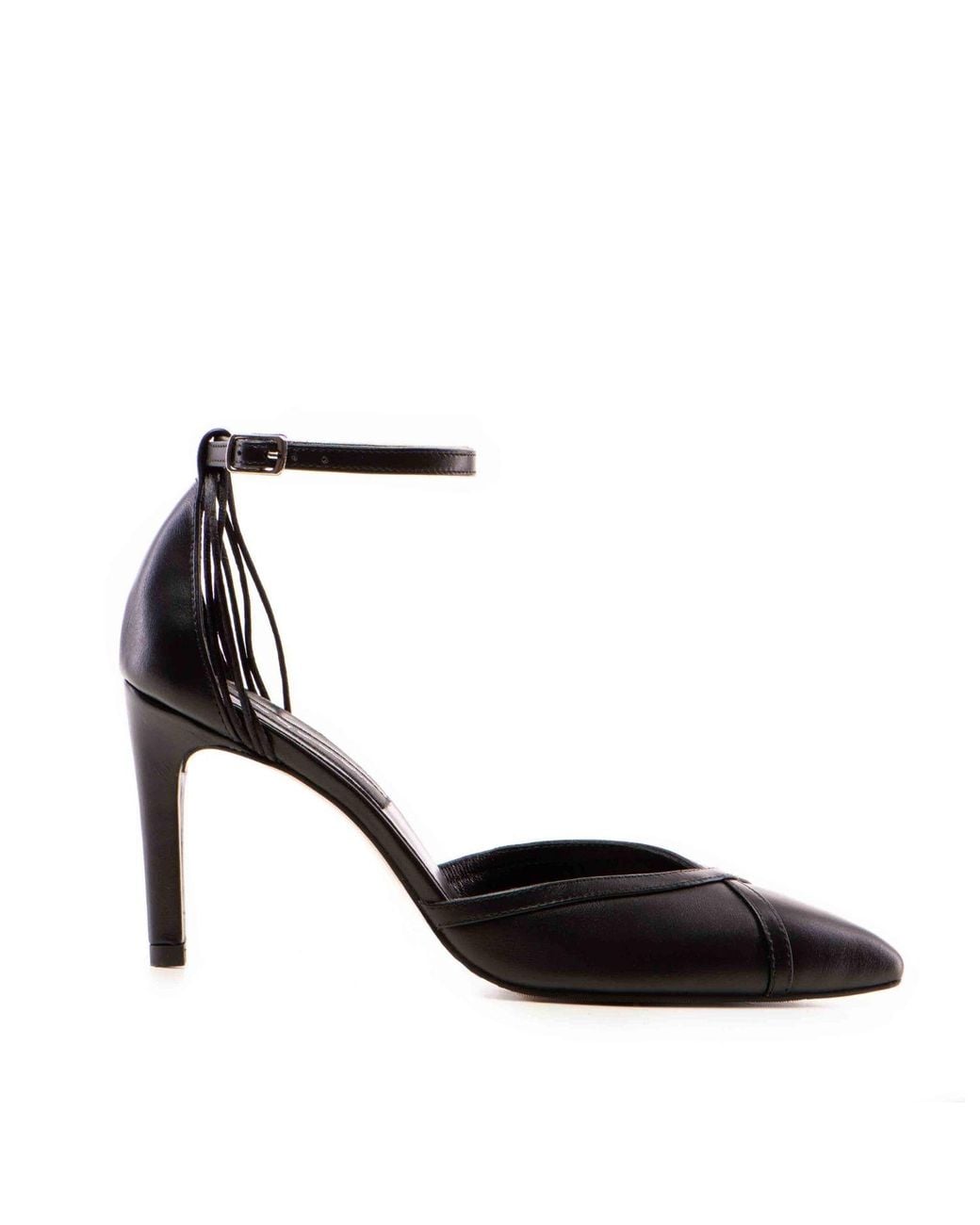 The 5Th Element Black Rihanna Leather Pointed Heels