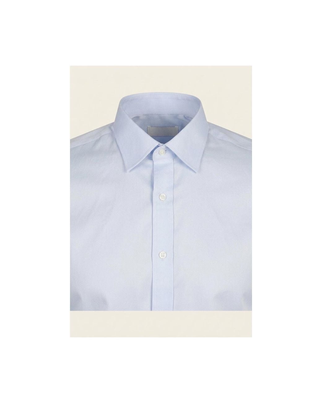Ron Tomson Blue Pure Cotton Classic Collar Sateen Dress Shirt for men