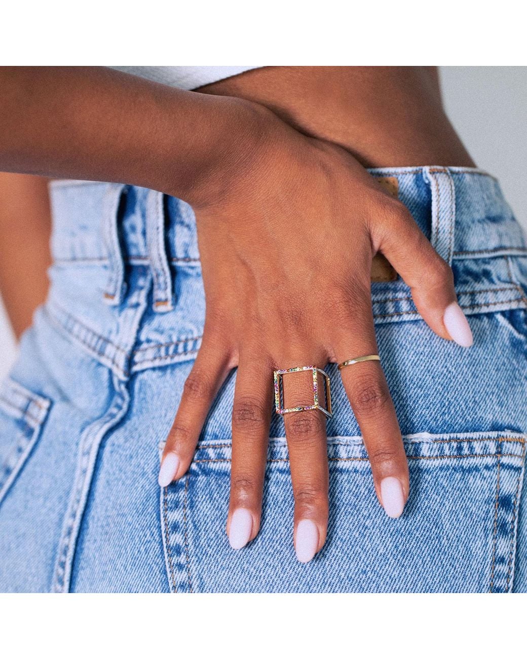 One More Using Cubes Sheida Farrokhi Cube Ring in Metallic | Lyst