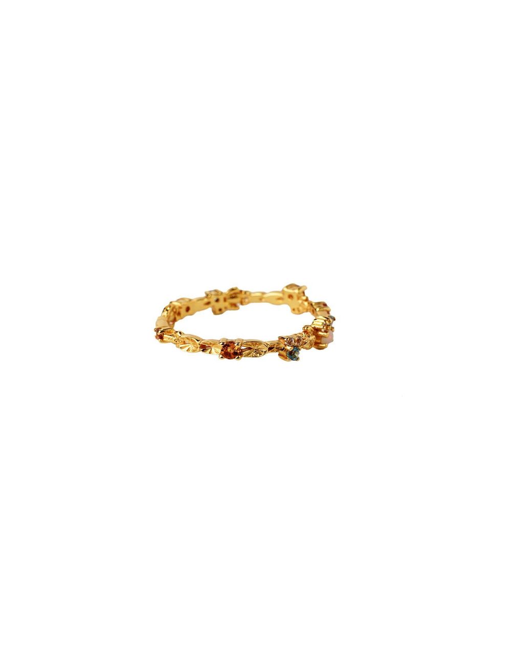 NASI SILVER Metallic Eternity Lilypad & Frog Ring- Sunrise Edition