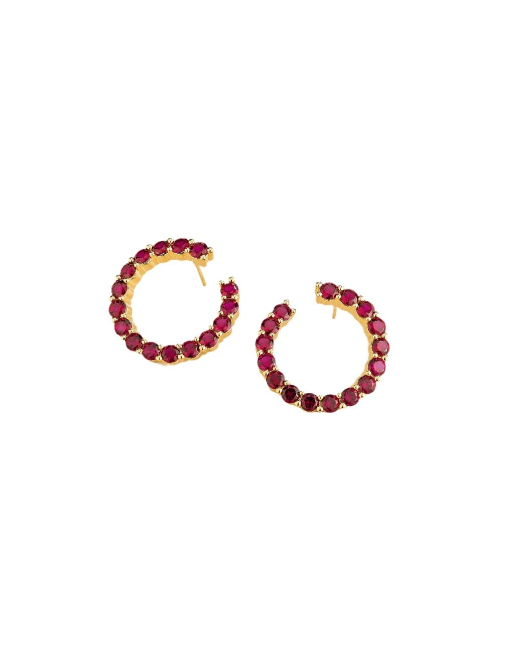 Juvetti Red Kom Earrings Set With Ruby