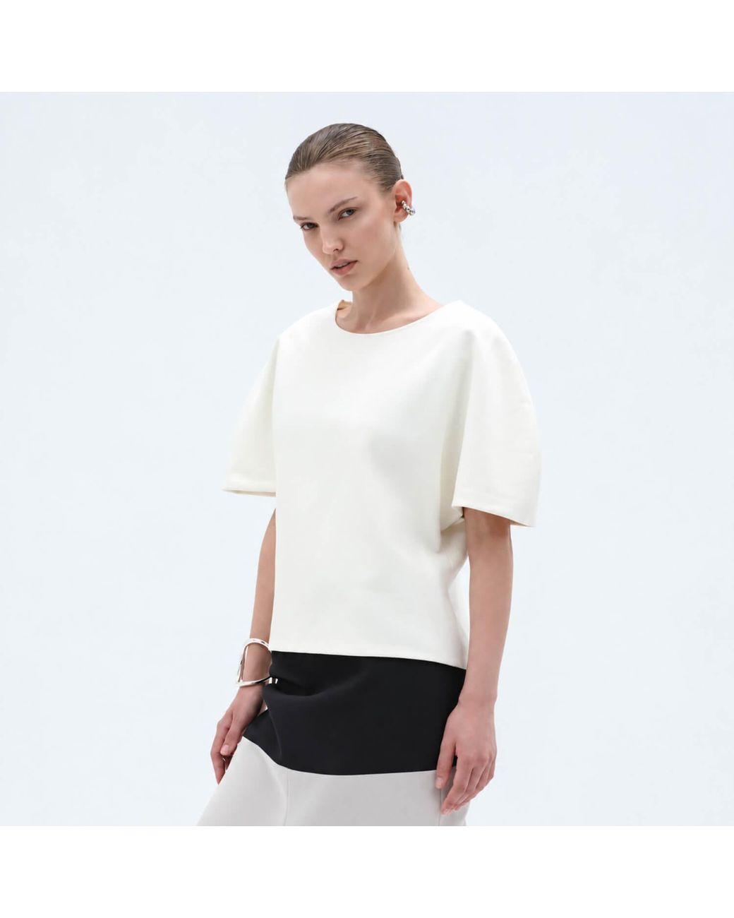 Elamins White Structured Butterfly Top