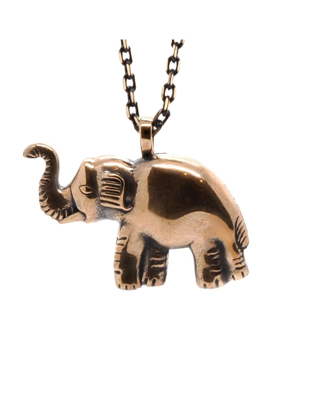Ebru Jewelry Metallic Symbol Of Luck Elephant Long Chain Necklace