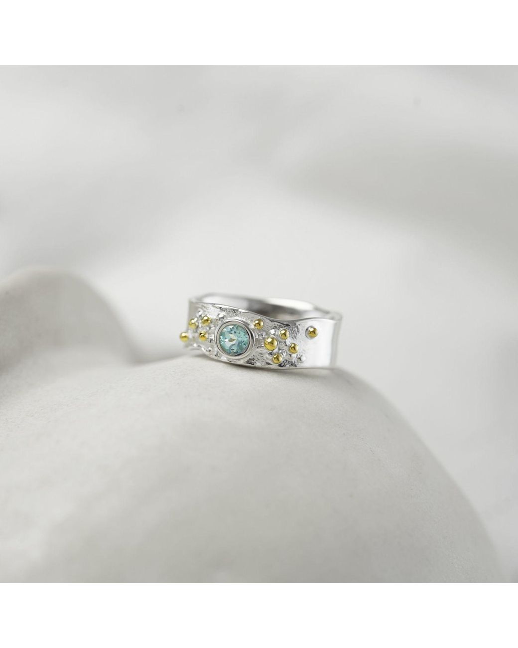 Isla Silver White Topaz Ring With Sterling