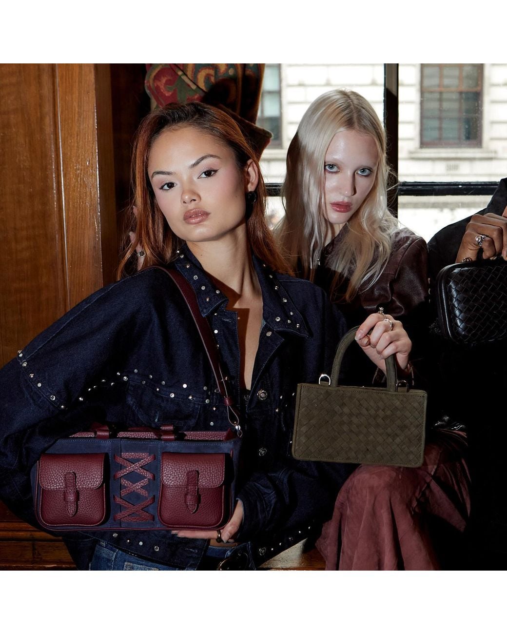 F3Rog by Rana Purple Suede East-West & Shoulder Leila Bag