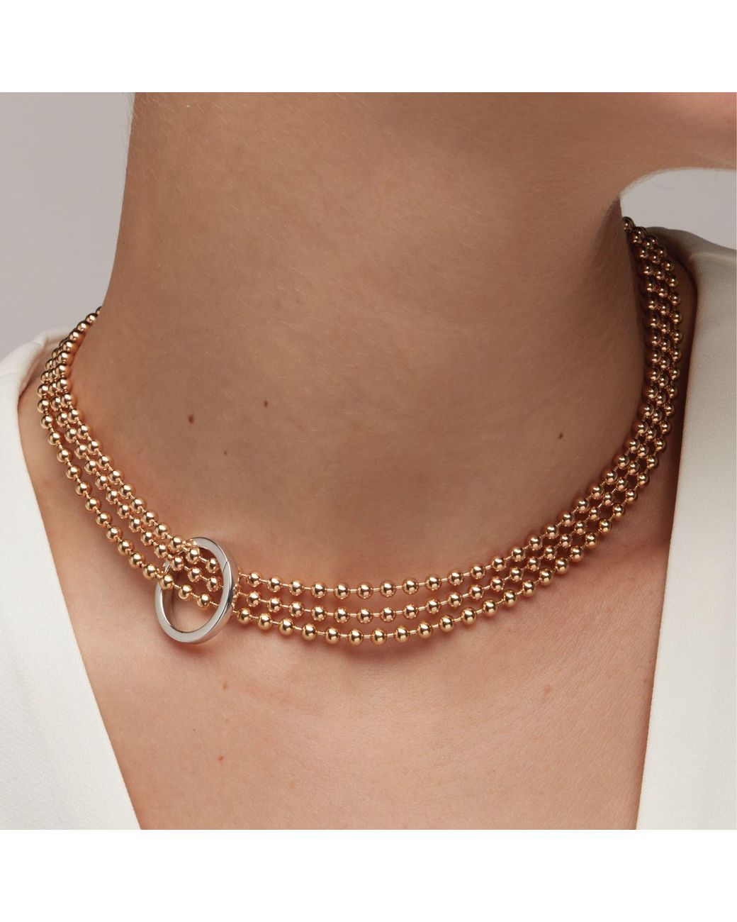 Onia Metallic Maxi Sphere Long Chain Waist Chain