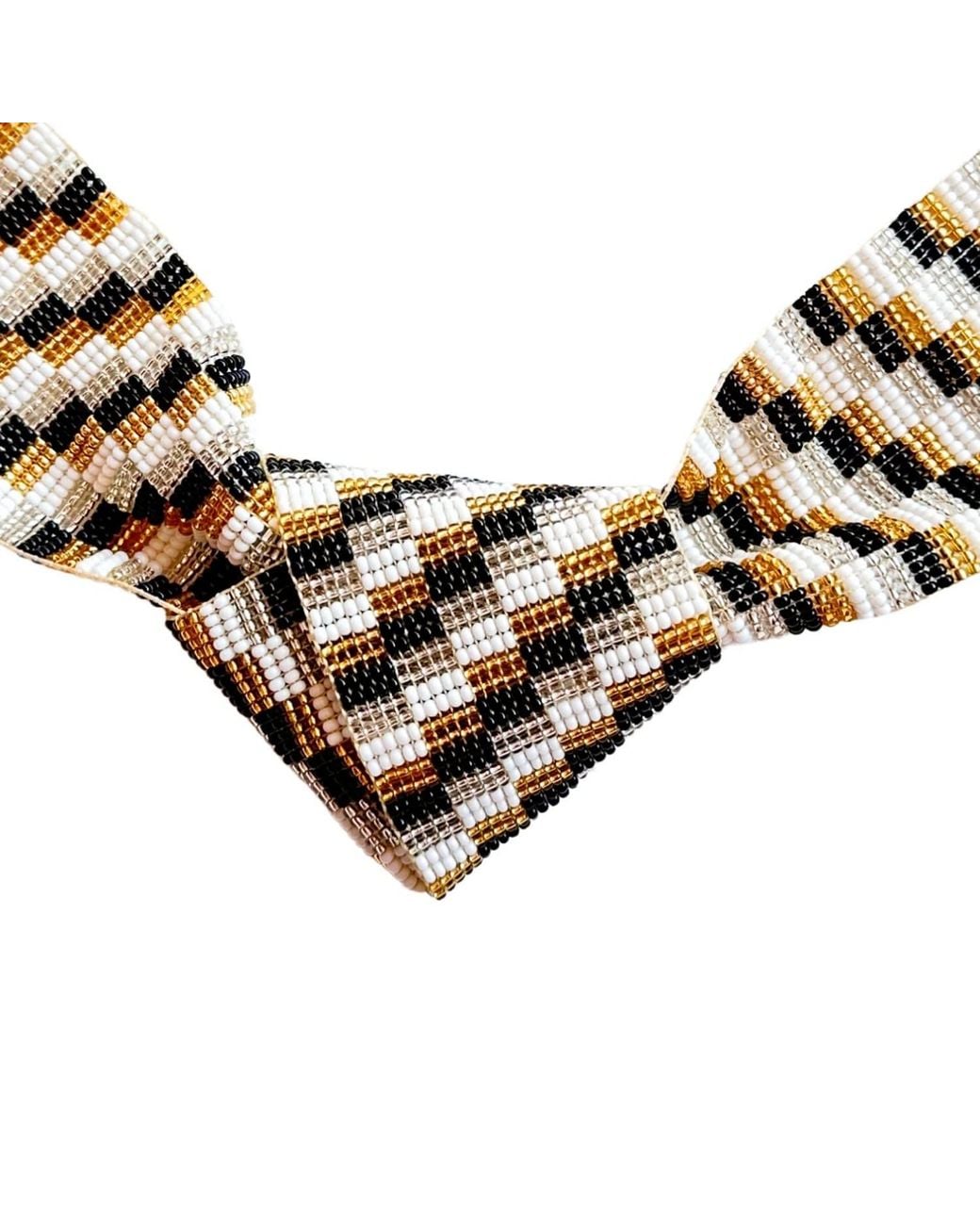 Iliana Arrazola Metallic Minimalist Deconstructed Necklace, And, Glass Beads, Beaded Jewelry