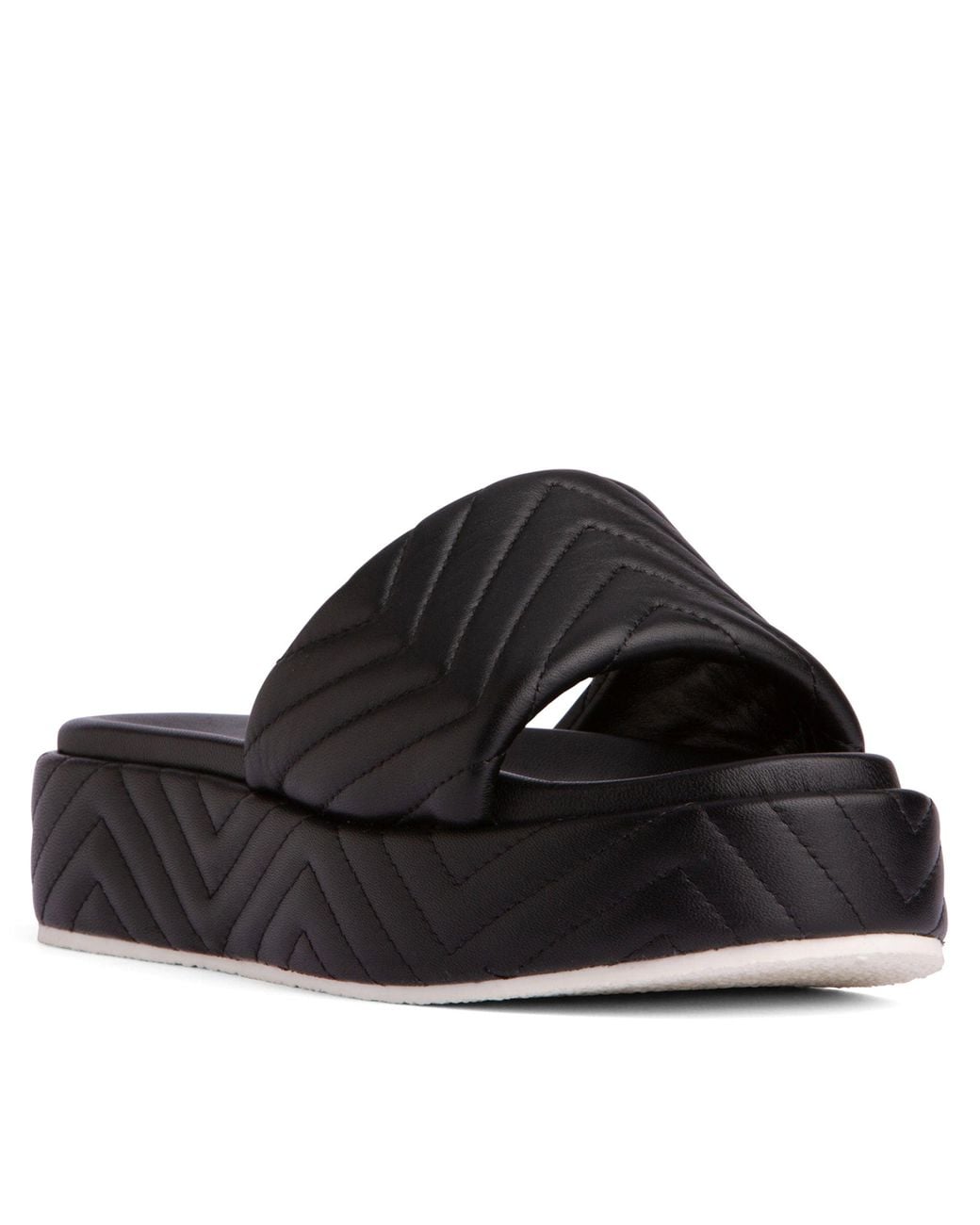 Beautiisoles by Robyn Shreiber Made in Italy Black Deedee Leather Platform & Wedge Comfortable Espadrille Work Beach Pool Slide Sandal